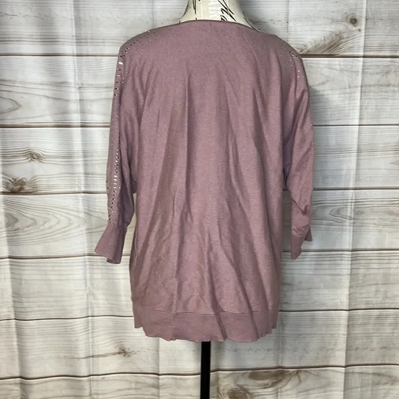 7th Avenue New York & Company Lavender 3/4 Sleeve Top - Picture 4 of 9